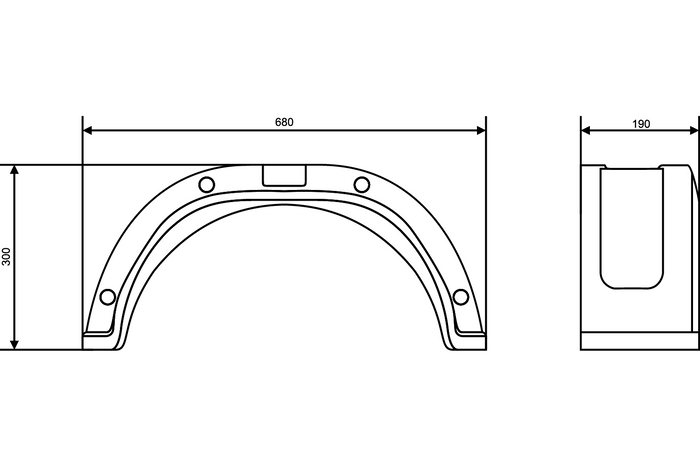 Sada dvou blatníků pro přívěs AL-KO 13-14", podběhy 680/190mm