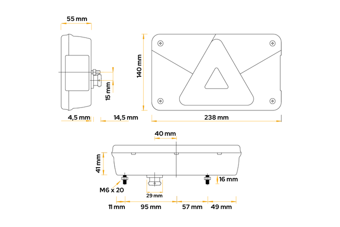 Zadní svítilna ASPÖCK Multipoint V, 7 funkcí, levá