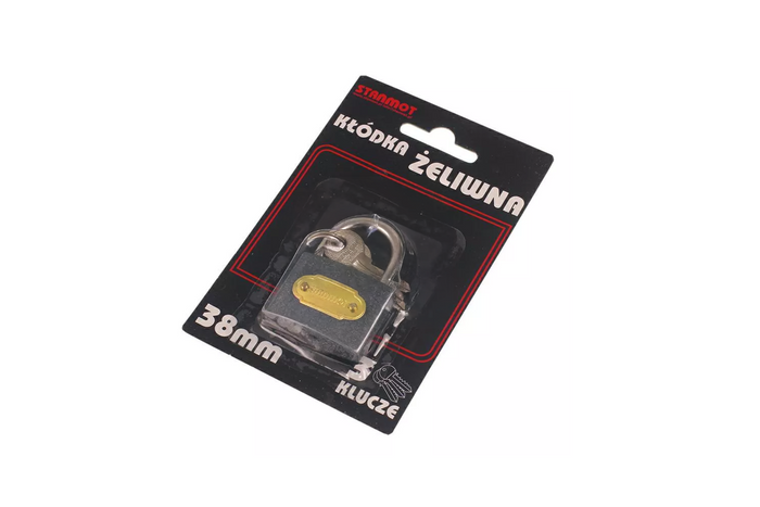 Litinový visací zámek 38mm HERMON, průměr očka 4,5mm