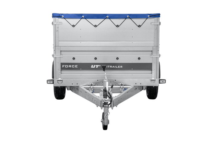 Lehký přívěs 264x125 UNITRAILER FORCE 264 KIPP s bočnicemi BIS, rámem H-0 a modrým krytem