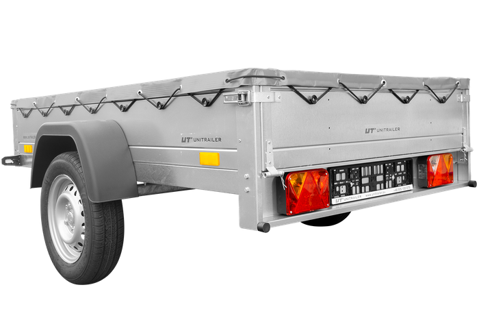 Lehký přívěs 200x125 UNITRAILER GARDEN 201 KIPP s šedou plachtou