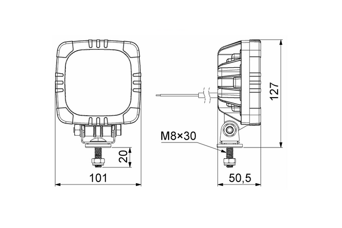HORPOL ROCA LZD 2803 LED zadní světlo 3 funkce univerzální s držákem