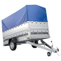 Přívěs za auto 264x125 UNITRAILER FORCE 264 KIPP s bočnicemi BIS, rámem H-800 a modrým krytem