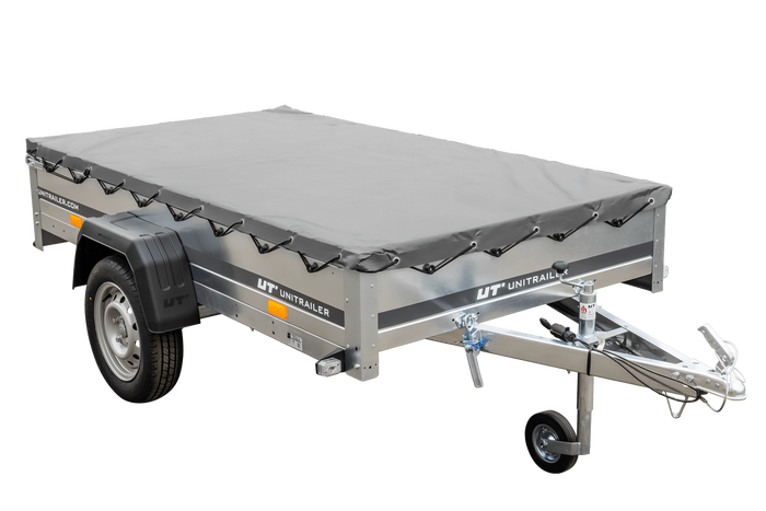 Přívěs za auto 230x125 UNITRAILER GARDEN 230 KIPP s šedou plachtou