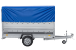 Lehký přívěs na pružinách 264x125 UNITRAILER FORCE 264/R KIPP s bočnicemi BIS, rámem H-800 a modrým krytem