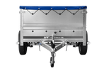 Lehký přívěs na pružinách 200x125 UNITRAILER GARDEN 201/R KIPP s bočnicemi BIS, rámem H-0 a modrou plachtou