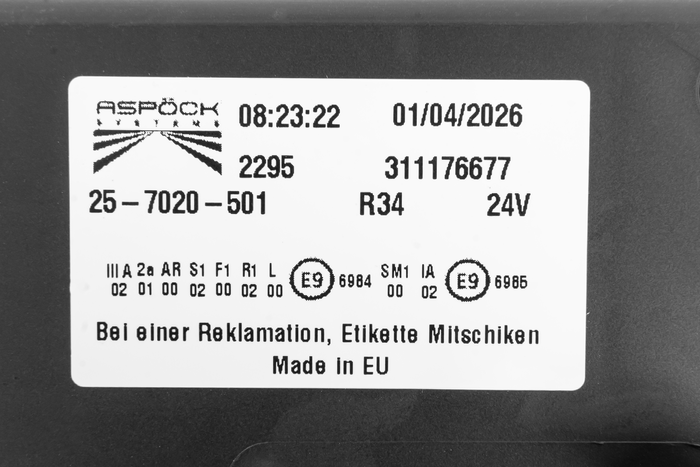 ASPÖCK EUROPOINT III LED bajonetové zadní světlo 7PIN ASS2 s klaksonem 7 funkcí levé