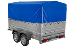 Lehký přívěs 264x150 UNITRAILER GARDEN 265/2 KIPP s bočnicemi BIS, rámem H-800 a modrým krytem