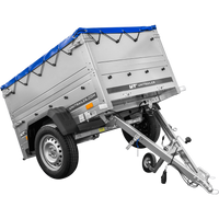 Přívěs Garden Trailer 150 KIPP s BIS bočnicemi a modrou plachtou