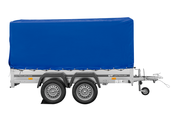 Dvounápravový přívěs 264x150 UNITRAILER GARDEN 265/2 KIPP s rámem H-1100 a modrým krytem
