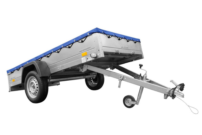 Lehký přívěs 264x125 UNITRAILER GARDEN 264 KIPP s rámem H-0 a modrým krytem