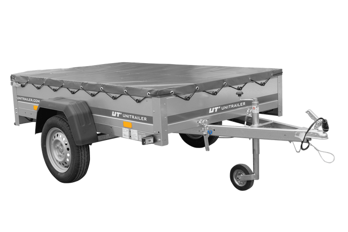 Přívěs za auto 200x125 UNITRAILER GARDEN 201 KIPP s rámem H-0 a šedým krytem