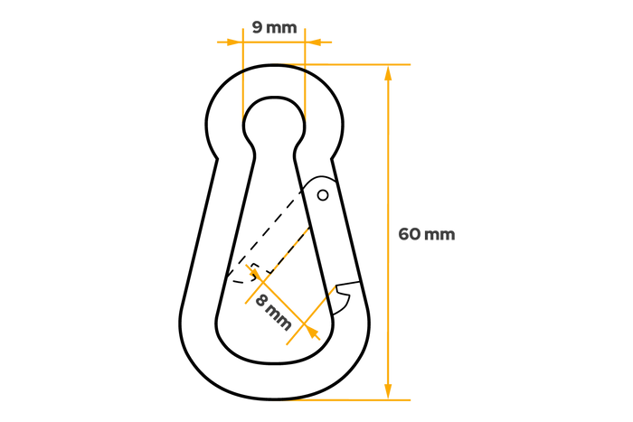 DROMET KSO.6.60 karabina na lano hasičská karabina 6x60mm