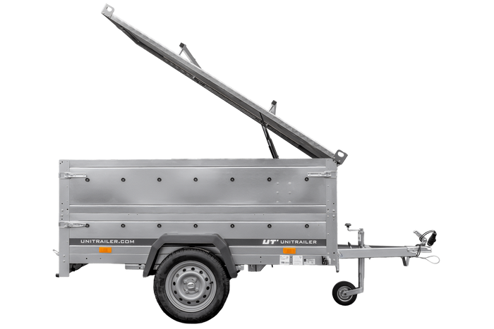 Lehký přívěs na pružinách 200x125 UNITRAILER GARDEN 201/R KIPP s bočnicemi BIS a hliníkovou plachtou
