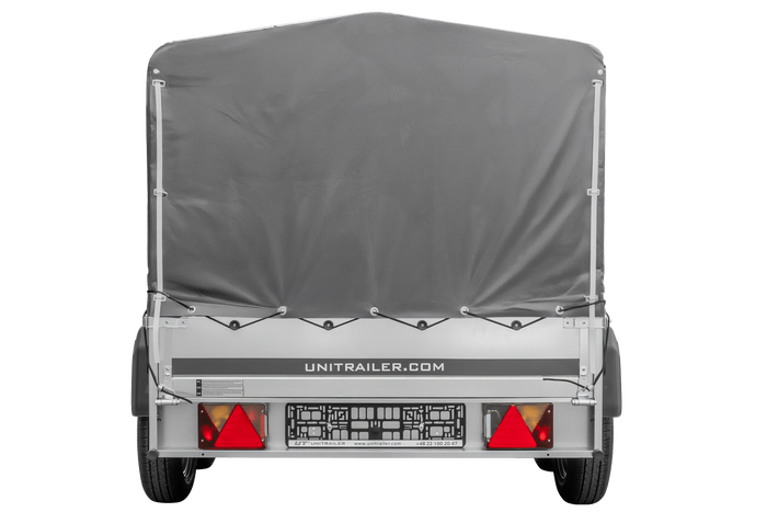 Dvounápravový přívěs 264x125 UNITRAILER GARDEN 264/2 KIPP s rámem H-800 a šedou plachtou