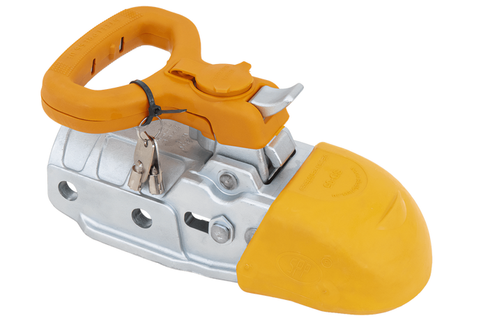 Kulové tažné zařízení STEELPRESS BC-3500E-00-02+SD pro přívěs o hmotnosti 3500 kg s ojí z litinové trubky o průměru 60,5 mm