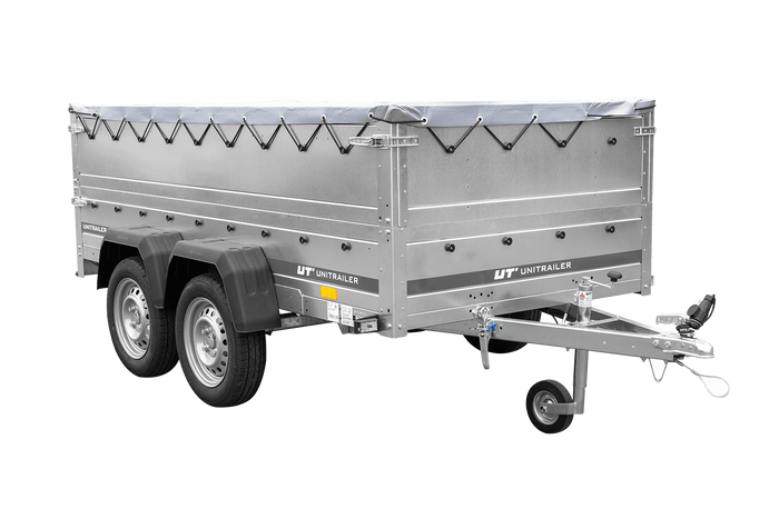 Přívěs Garden Trailer 264/2 KIPP s BIS bočnicemi, rámem H-0 a šedou plachtou