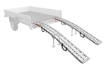 Skládací hliníkové rampy UNITRAILER ALR003 pro přívěsy 221 cm 680 kg s popruhem a podpěrou, sada 2 ks