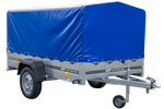 Jednonápravový přívěs 230x125 UNITRAILER GARDEN 230 FD s rámem H-800 a modrým krytem