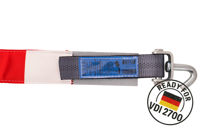 Sada čtyř přepravních pásů pro přívěsy HEFFA CARLINE 130, pásy pro zajištění kol 2,8 m/50 mm/5 t VDI 2700