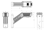 WAŚ 2554P W297.4.1 SPOT LED pravé obrysové světlo na rameni