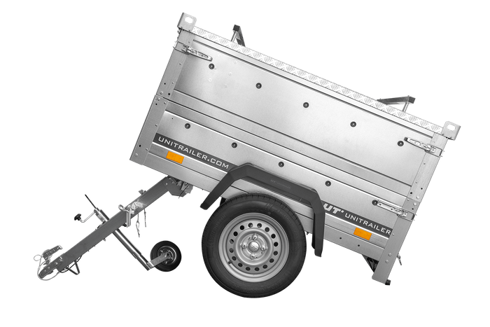 Jednonápravový přívěs 150x106 UNITRAILER GARDEN 150 KIPP s bočnicemi BIS a hliníkovou plachtou