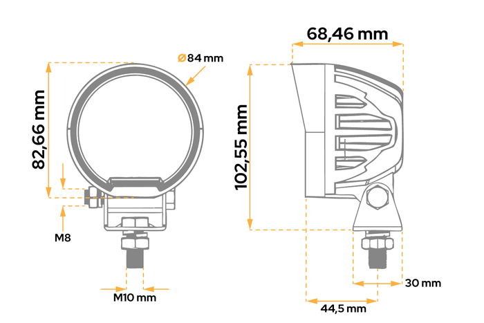 LED pracovní reflektorová svítilna TT TECHNOLOGY TT.13465 64xLED 4200lm kulatá