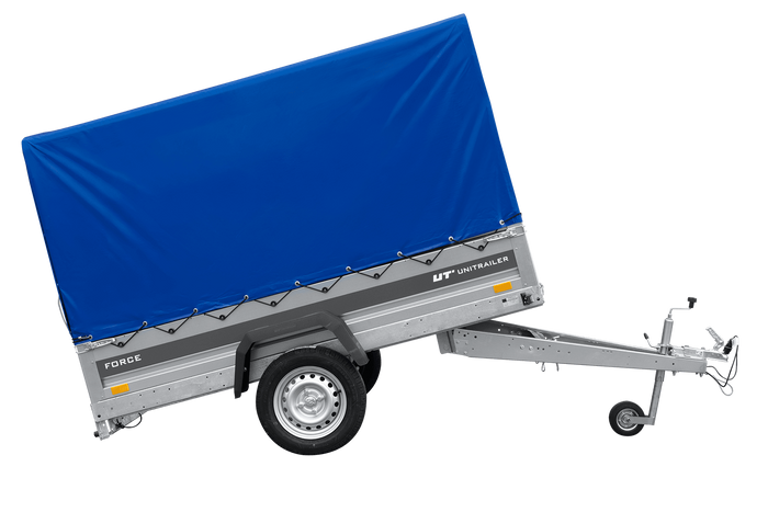 Lehký přívěs 230x125 UNITRAILER FORCE 230 KIPP s rámem H-1100 a modrým krytem