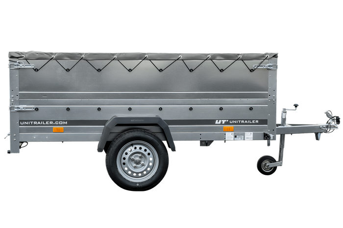 Jednonápravový přívěs 230x125 UNITRAILER GARDEN 230 KIPP s bočnicemi BIS, rámem H-0 a šedým krytem