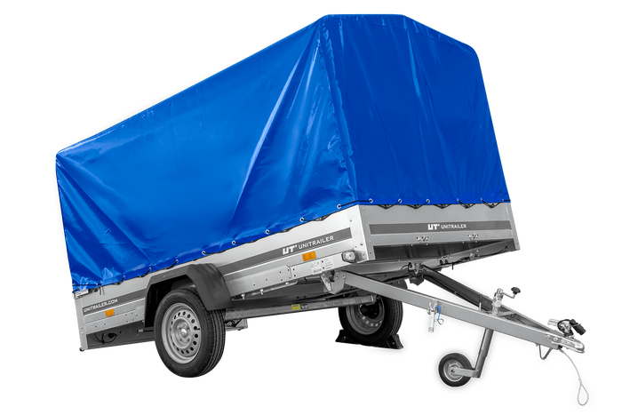 Jednonápravový přívěs 264x150 UNITRAILER GARDEN 265 KIPP s rámem H-1100 a modrým krytem