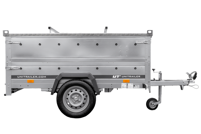 Lehký přívěs na pružinách 200x125 UNITRAILER GARDEN 201/R KIPP s bočnicemi BIS a hliníkovou plachtou