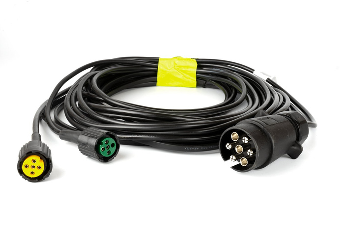 Elektrická instalace MANTES, kabeláž pro přívěs 5,2 m, 7PINOVÁ zástrčka, 2x5PINOVÉ bajonety