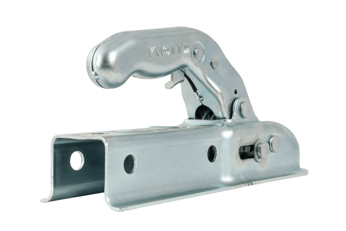 Kulové tažné zařízení KNOTT K7.5-G pro přívěs o hmotnosti 750 kg s čtvercovou ojí o rozměru 45 mm