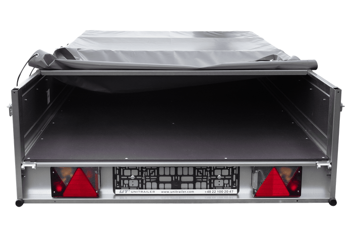 Přívěs Garden Trailer 264 KIPP s rámem H-0 a šedou plachtou