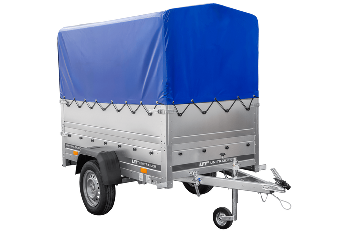 Přívěs Garden Trailer 200 KIPP s BIS bočnicemi, rámem H-800 a modrou plachtou