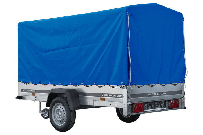 Přívěs pro auto 264x125 UNITRAILER GARDEN 264 KIPP s rámem H-1100 a modrým krytem