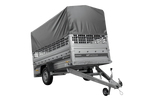 Přívěs pro auto 264x125 UNITRAILER FORCE 264 KIPP s pletivovými bočnicemi, rámem H-800 a šedým krytem