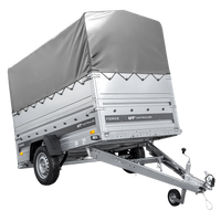 Jednonápravový přívěs na pružinách 230x125 UNITRAILER FORCE 230/R KIPP s bočnicemi BIS, rámem H-800 a šedým krytem